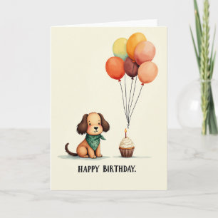 Carte d'anniversaire aquarelle Chien Gentil