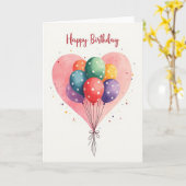Carte d'anniversaire aquarelle festive (Fleur jaune)