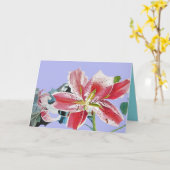 Carte d'anniversaire aquarelle florale mauve Red L (Fleur jaune)