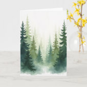 Carte d'anniversaire aquarelle Forêt (Fleur jaune)