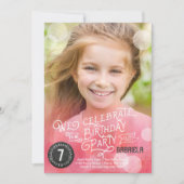 Carte d'anniversaire aquarelle | Invitations Fille (Devant)