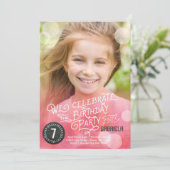 Carte d'anniversaire aquarelle | Invitations Fille (Debout devant)