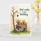 Carte d'anniversaire aquarelle joyeuse (Fleur jaune)