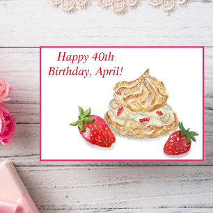 Carte d'anniversaire aquarelle Joyeux 40e annivers