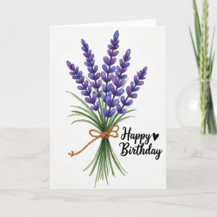 Carte d'anniversaire aquarelle violette