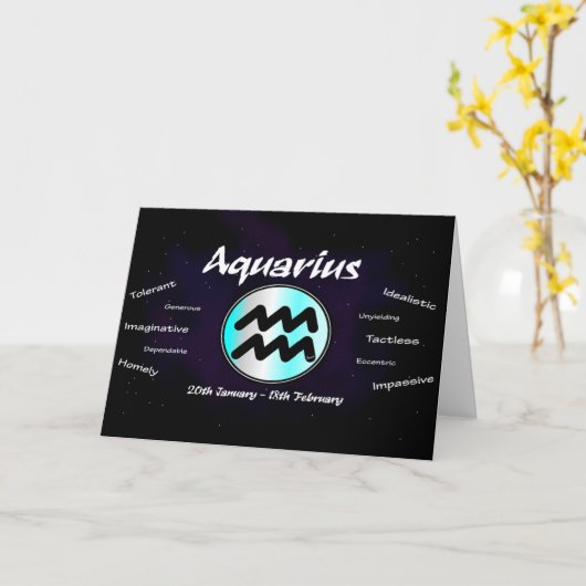 Carte d'anniversaire Aquarius (Fleur jaune)