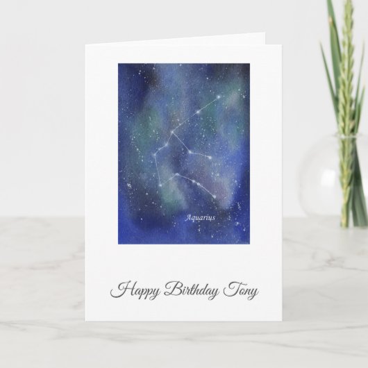 Carte d'anniversaire Aquarius personnalisable (Devant)