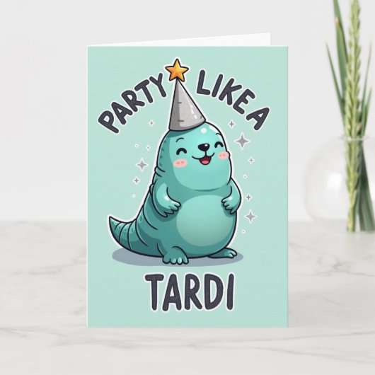 Carte d'anniversaire aquatique sarcelle (Devant)