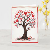 Carte d'anniversaire Arbre de cœur (Fleur jaune)