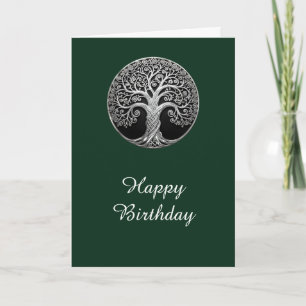 Carte d'anniversaire Arbre de Vie Celtique Vert Fo