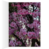 Carte d'anniversaire Arbre Fleur Rose de Printemps (Intérieur (Droit))
