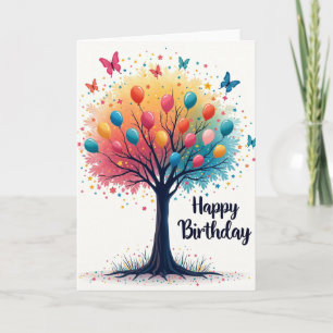 Carte d'anniversaire Arbre Vibrant