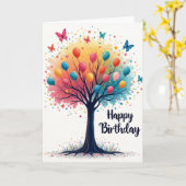 Carte d'anniversaire Arbre Vibrant (Fleur jaune)