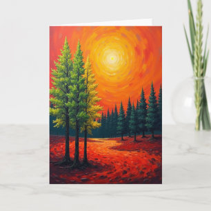 Carte d'anniversaire Arbres Lumineux