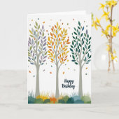 Carte d'anniversaire Arbres Vibrants (Fleur jaune)