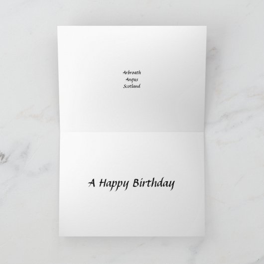 Carte d'anniversaire - Arbroath, Écosse (Intérieur)