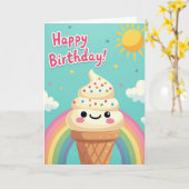 Carte d'anniversaire arc-en-ciel de douceur (Fleur jaune)