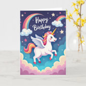 Carte d'anniversaire Arc-en-ciel de rêve (Fleur jaune)