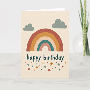 Carte d'anniversaire Arc-en-ciel Douce et Muted