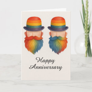 Carte d'anniversaire arc-en-ciel drôle de couple g