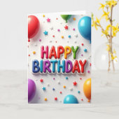 Carte d'anniversaire Arc-en-ciel Joyeuse (Fleur jaune)