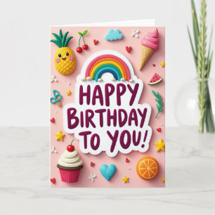 Carte d'anniversaire Arc-en-ciel Suave