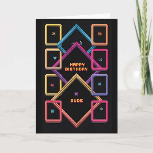Carte d'anniversaire Arcade Glow (Devant)