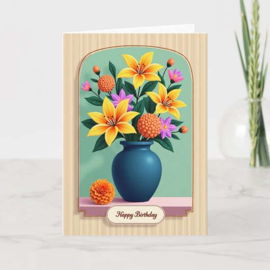 Carte d'anniversaire Arched Blossom (Devant)