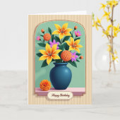 Carte d'anniversaire Arched Blossom (Fleur jaune)