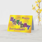 Carte d'anniversaire arrière grand-mère avec texte (Fleur jaune)