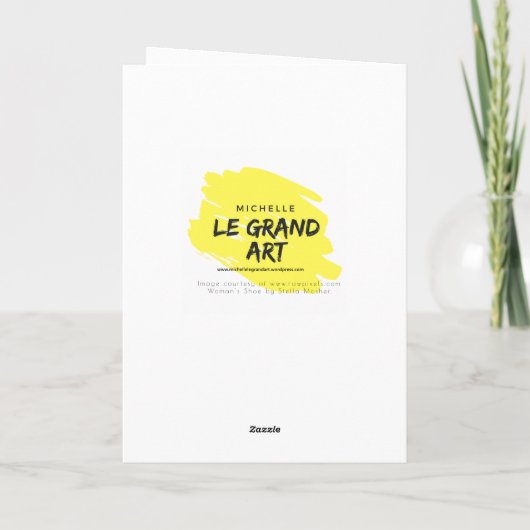 Carte d'anniversaire Art déco Chaussure Jaune (Dos)