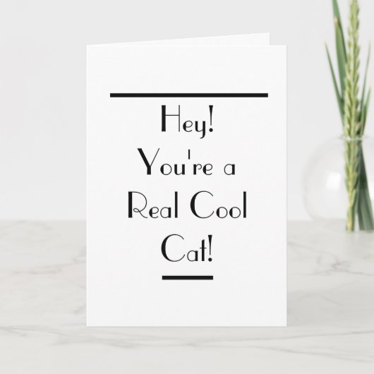 Carte d'anniversaire Art Déco pour un chat cool (Devant)