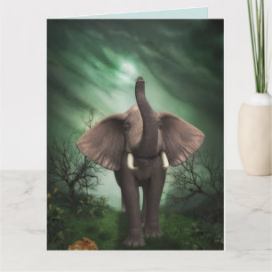CARTE D'ANNIVERSAIRE ART ÉLÉPHANT