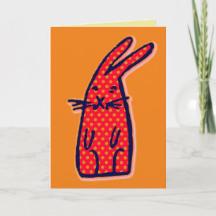 CARTE D'ANNIVERSAIRE ART LAPIN MIGNON