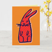 CARTE D'ANNIVERSAIRE ART LAPIN MIGNON (Fleur jaune)