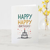 Carte d'anniversaire artisanale joyeuse (Fleur jaune)