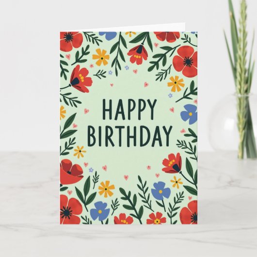 Carte d'anniversaire Artistic Bloom (Devant)