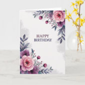 Carte d'anniversaire Artistic Pink Bloom (Fleur jaune)