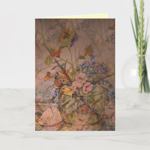 Carte d'anniversaire artistique avec vie morte flo