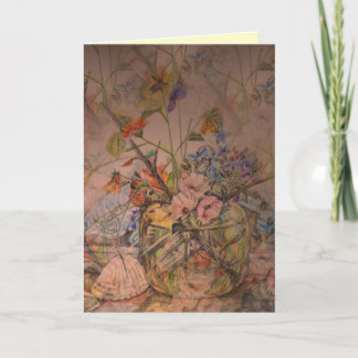 Carte d'anniversaire artistique avec vie morte flo
