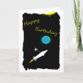 Carte d'anniversaire astronaute dans l'espace (Devant)