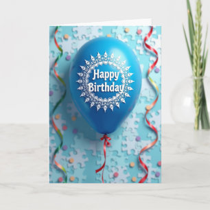 Carte d'anniversaire au ballon céruléen