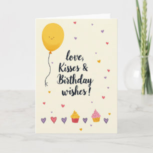 Carte d'anniversaire au ballon souriant