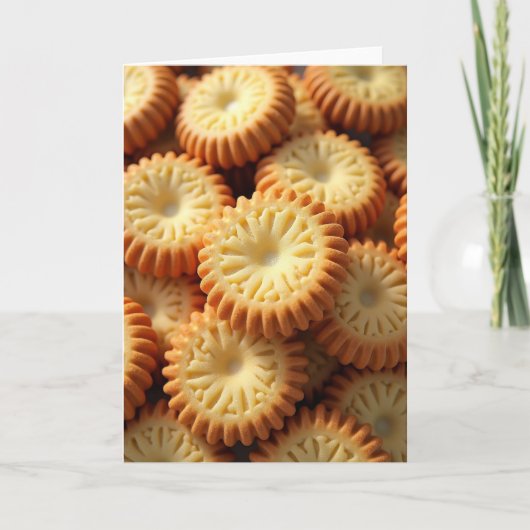 Carte d'anniversaire au biscuit doré (Devant)