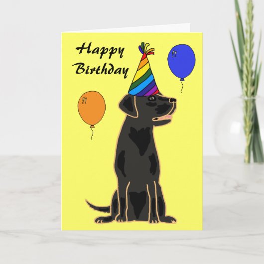 Carte d'anniversaire AU- Black Labrador (Devant)