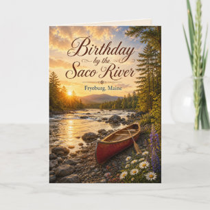 Carte d'anniversaire au bord de la rivière Saco à 