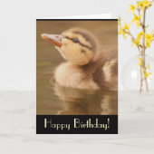 Carte d'anniversaire au canard (Fleur jaune)