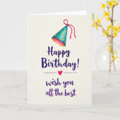 Carte d'anniversaire au chapeau sarcelle (Fleur jaune)