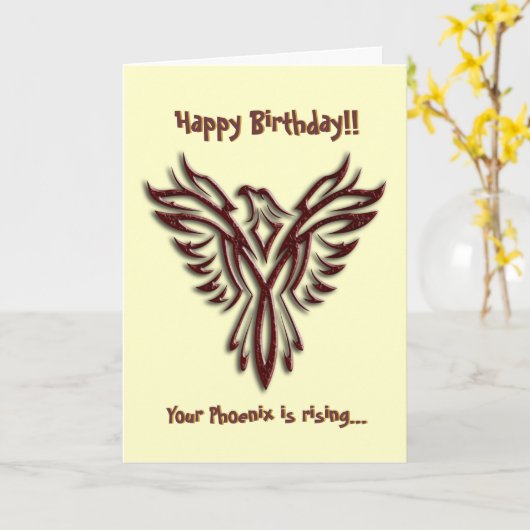 Carte d'anniversaire au chocolat Phoenix (Fleur jaune)