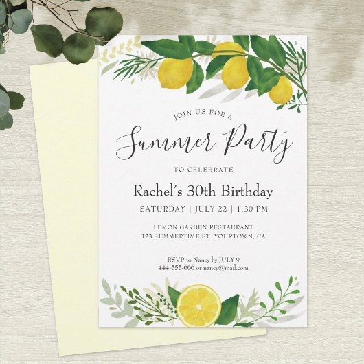 Carte d'anniversaire au citron frais 02